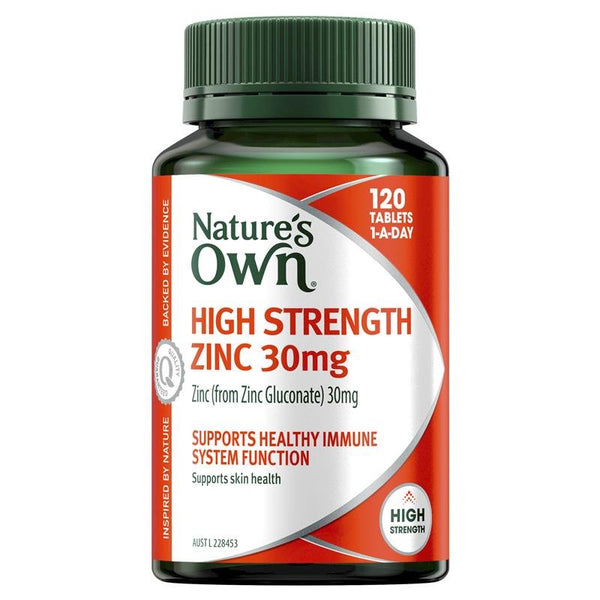 Nature's Own High Strength Zinc 30mg 120 Tablets November 2024