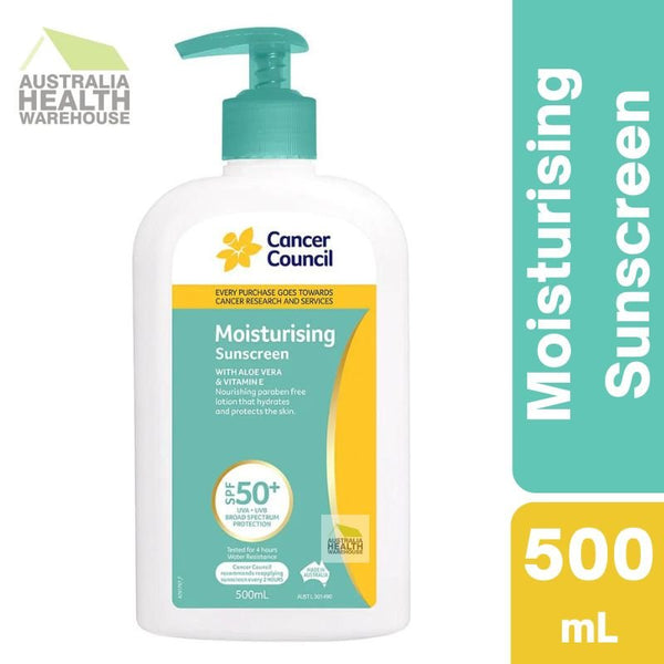 [Expiry: 03/2026] Cancer Council Moisturising Pump Sunscreen SPF 50+ 500mL