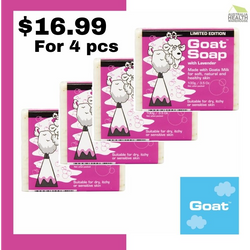 Goat Soap With Lavender 100g Value Pack (4 x 100g Soap Bars) Limited Edition