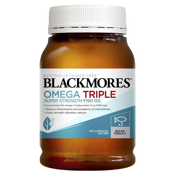 Blackmores Omega Triple Super Strength Fish Oil 150 Capsules June 2025