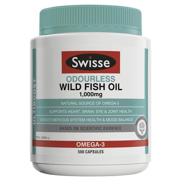 Swisse Ultiboost Odourless Wild Fish Oil 1000mg 500 Capsules