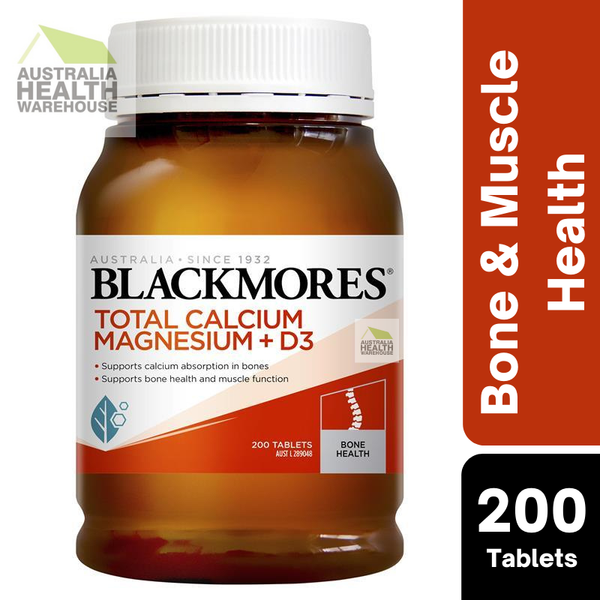 [Expiry: 10/2025] Blackmores Total Calcium & Magnesium + D3 200 Tablets