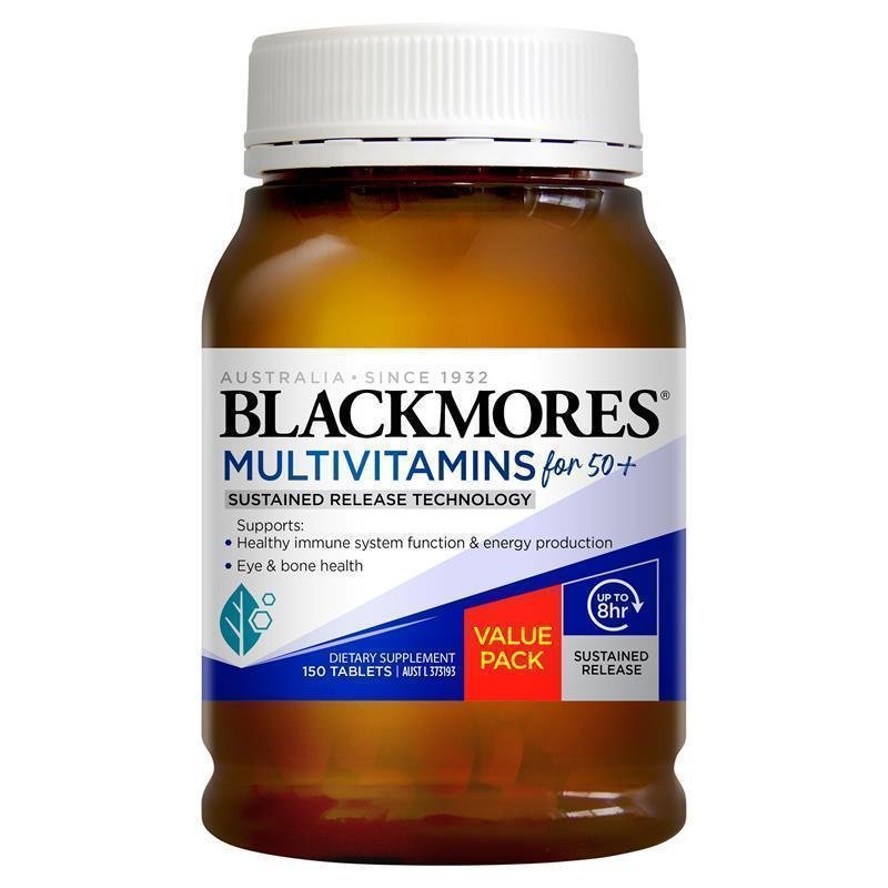 Blackmores Multivitamin for 50+ Sustained Release 150 Tablets April 2025
