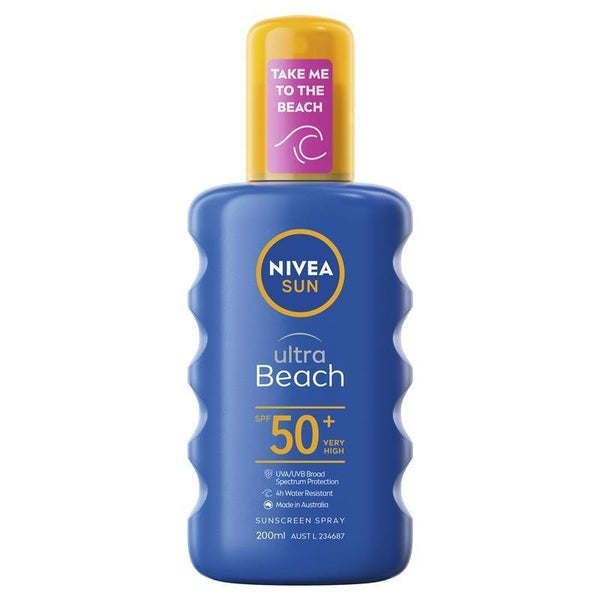 Nivea Sun Ultra Beach Sunscreen Spray SPF50+ 200mL October 2024