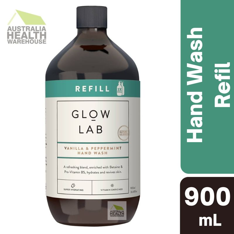 Glow Lab Vanilla Peppermint Refill Hand Wash 900mL August 2024