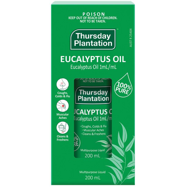 [Expiry: 06/2026] Thursday Plantation 100% Pure Eucalyptus Oil 200mL