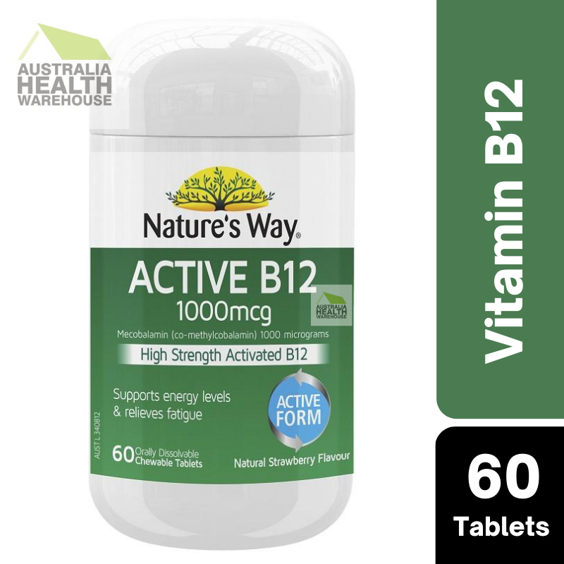 Nature’s Way Active B12 1000mcg 60 Chewable Tablets November 2023