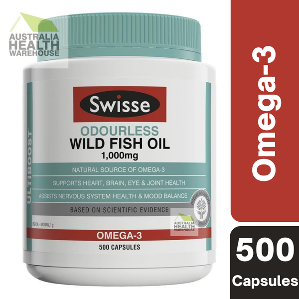 Swisse Ultiboost Odourless Wild Fish Oil 1000mg 500 Capsules