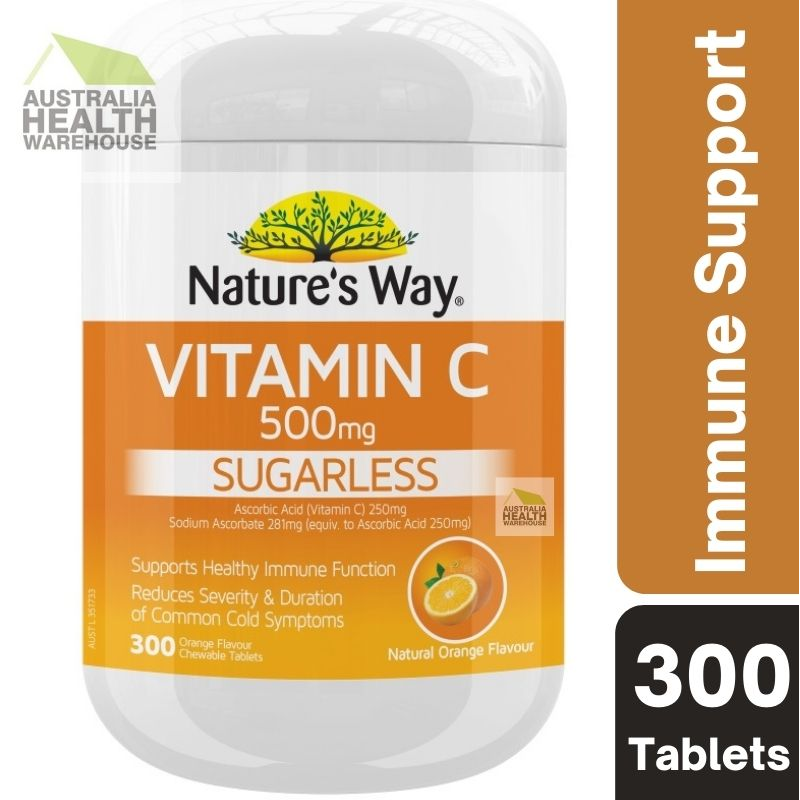 Nature's Way Vitamin C 500mg Sugarless 300 Tablets December 2024
