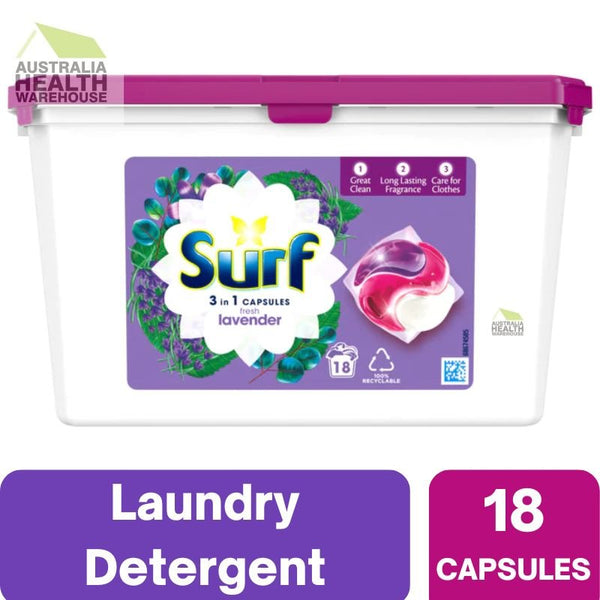 Surf Fresh Lavender 3 in 1 Laundry Washing Capsules 18 Washes