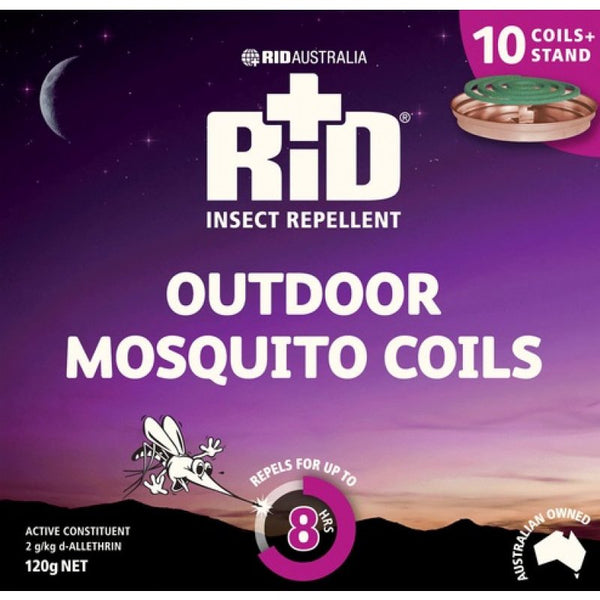 Rid Insect Repellent Outdoor Mosquito Coils 10 Pack 120g
