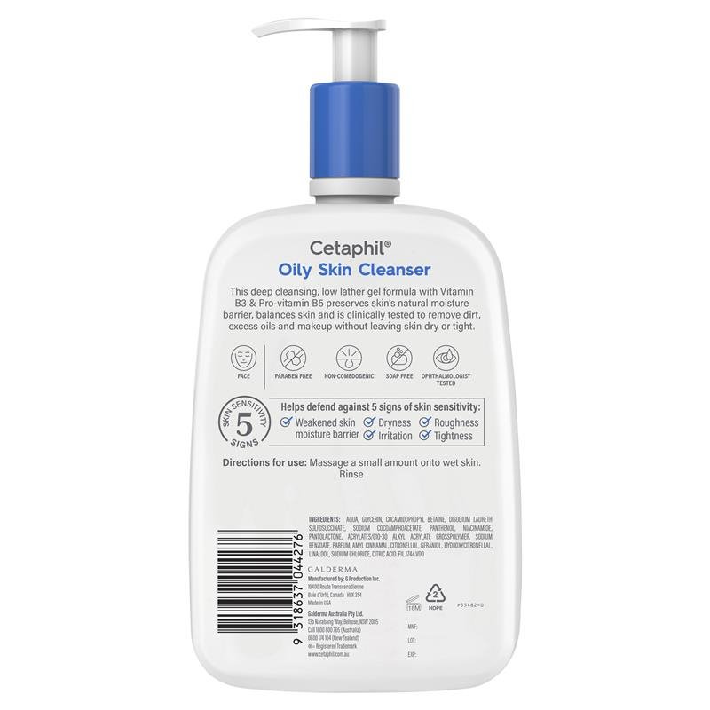 [Expiry: 09/2025] Cetaphil Oily Skin Cleanser 1.25 Litre