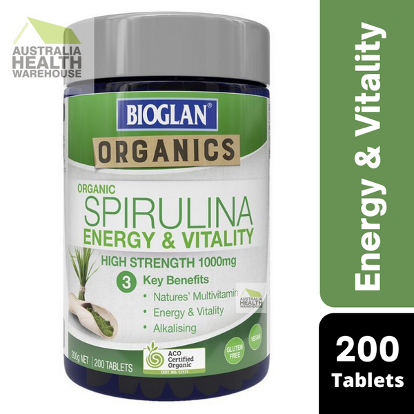 [Expiry: 01/2025] Bioglan Organic Spirulina High Strength 1000mg 200 Tablets