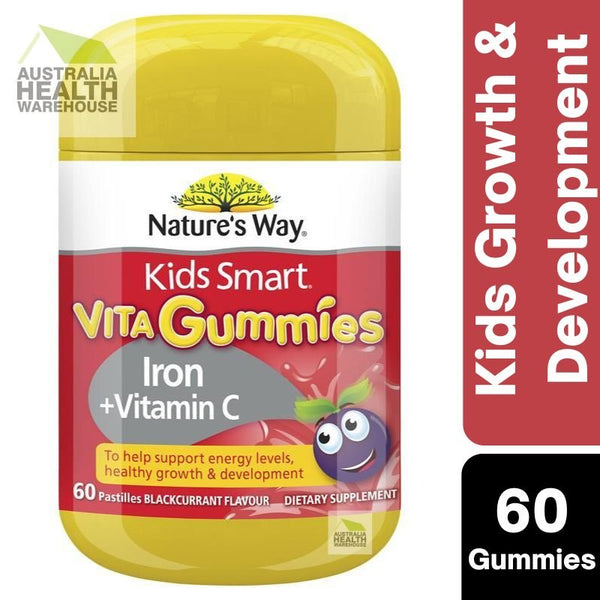[Expiry: 02/2025] Nature's Way Kids Smart Vita Gummies Iron + Vitamin C 60 Gummies