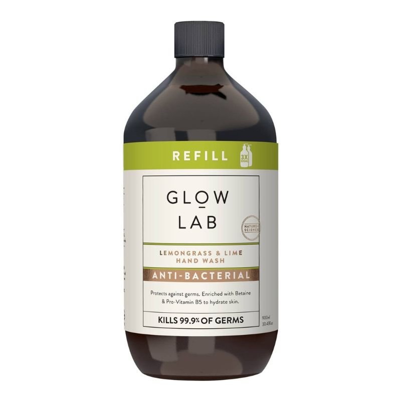 Glow Lab Lemongrass & Lime Hand Wash Anti-Bacterial Refill 900mL May 2024