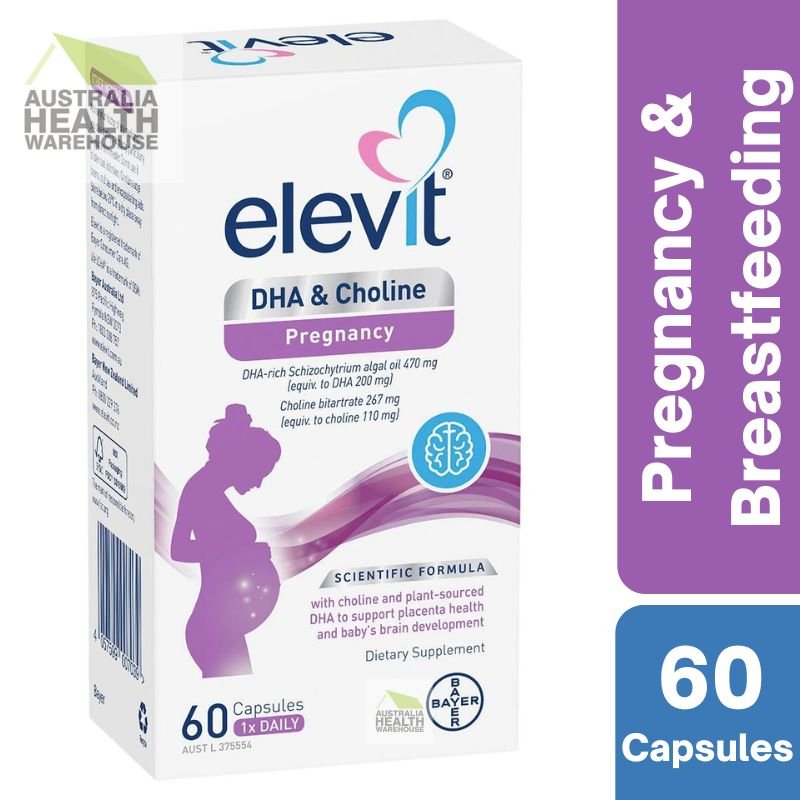Elevit DHA + Choline for Pregnancy 60 Capsules October 2024