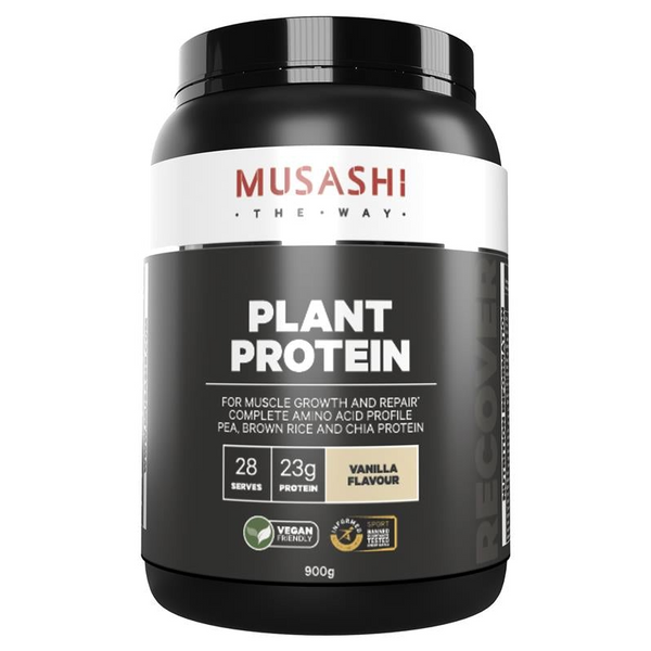 Musashi Plant Protein Vanilla 900g August 2023