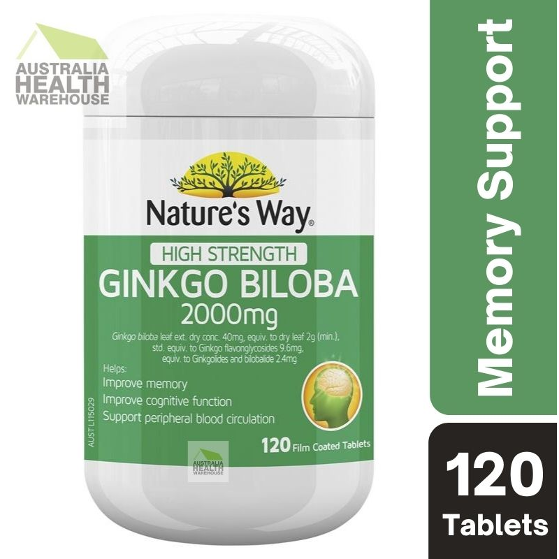 Nature's Way High Strength Ginkgo Biloba 2000mg 120 Tablets  May 2024