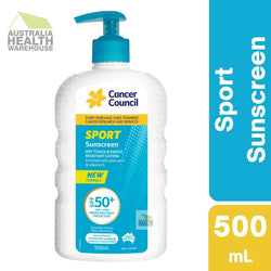 Cancer Council Sport Pump Sunscreen SPF 50+ 500mL October 2025