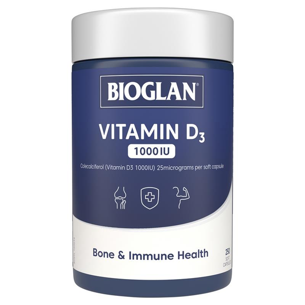 [CLEARANCE EXPIRY: 05/2024] Bioglan Vitamin D3 1000IU 250 Capsules