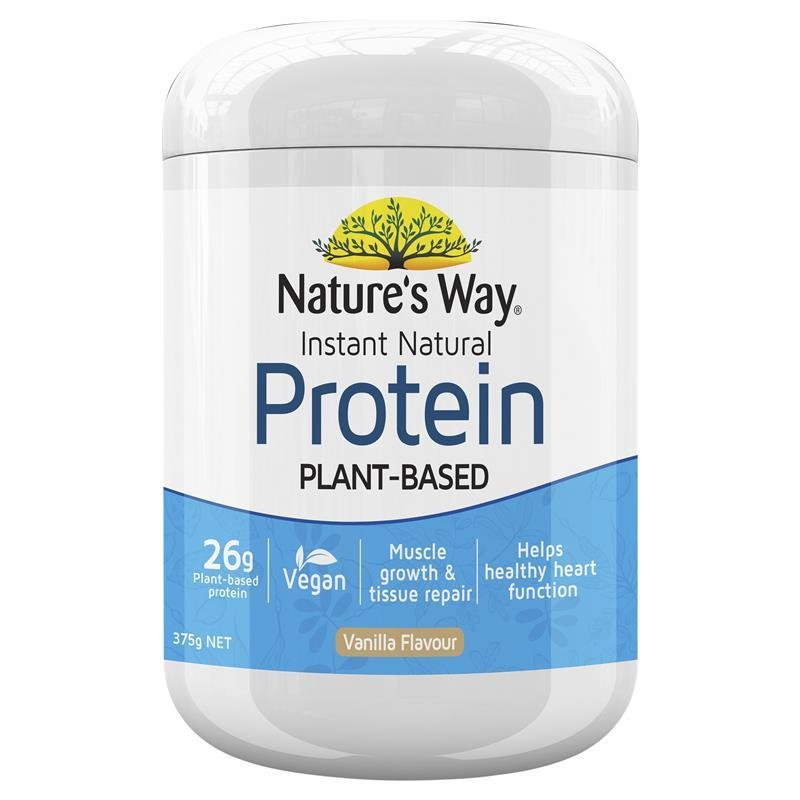 Nature's Way Instant Natural Protein Plant-Based Powder Vanilla Flavour 375g March 2025