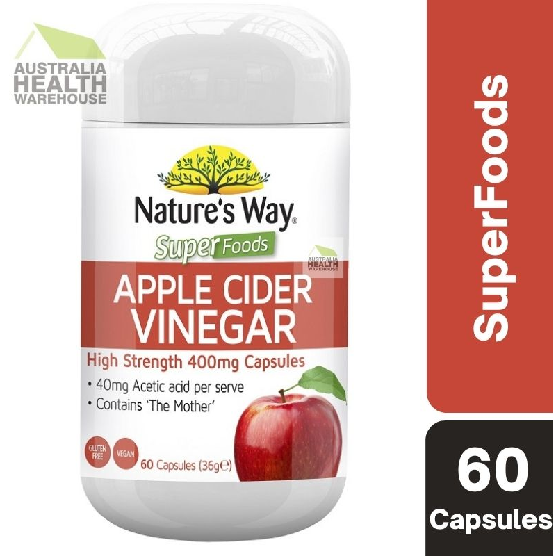 NEAR EXPIRY DATE: NOVEMBER 2023 Nature's Way Superfoods Apple Cider Vinegar 400mg 60 Capsules
