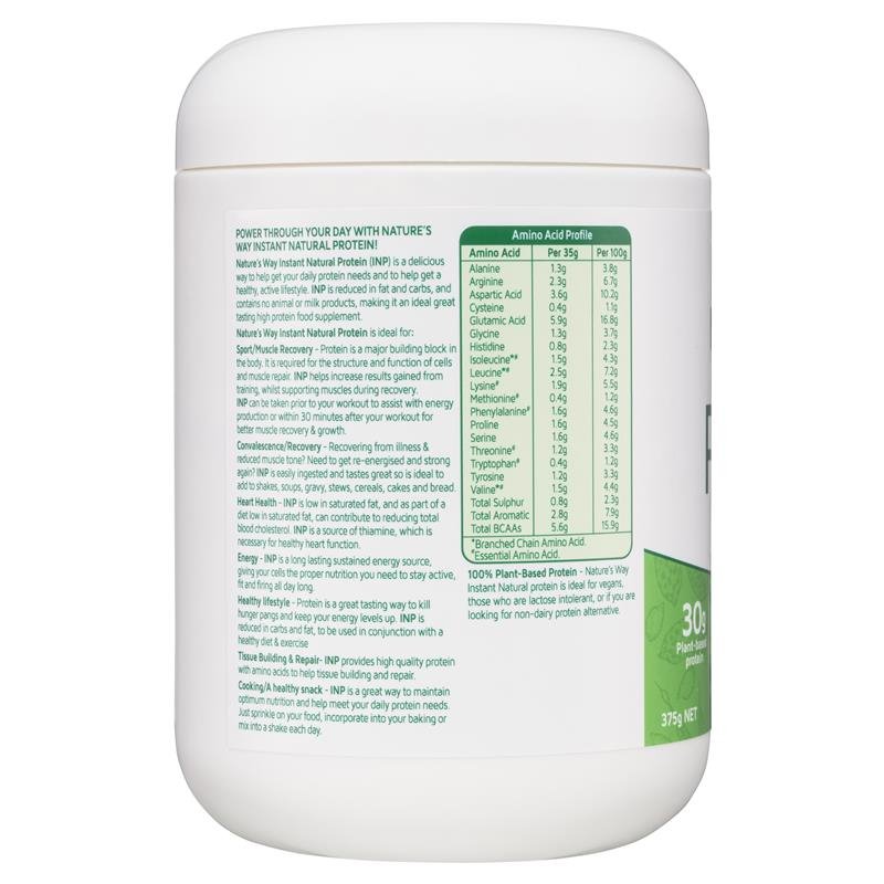 Nature's Way Instant Natural Protein Plant-Based Powder Unflavoured 375g December 2024