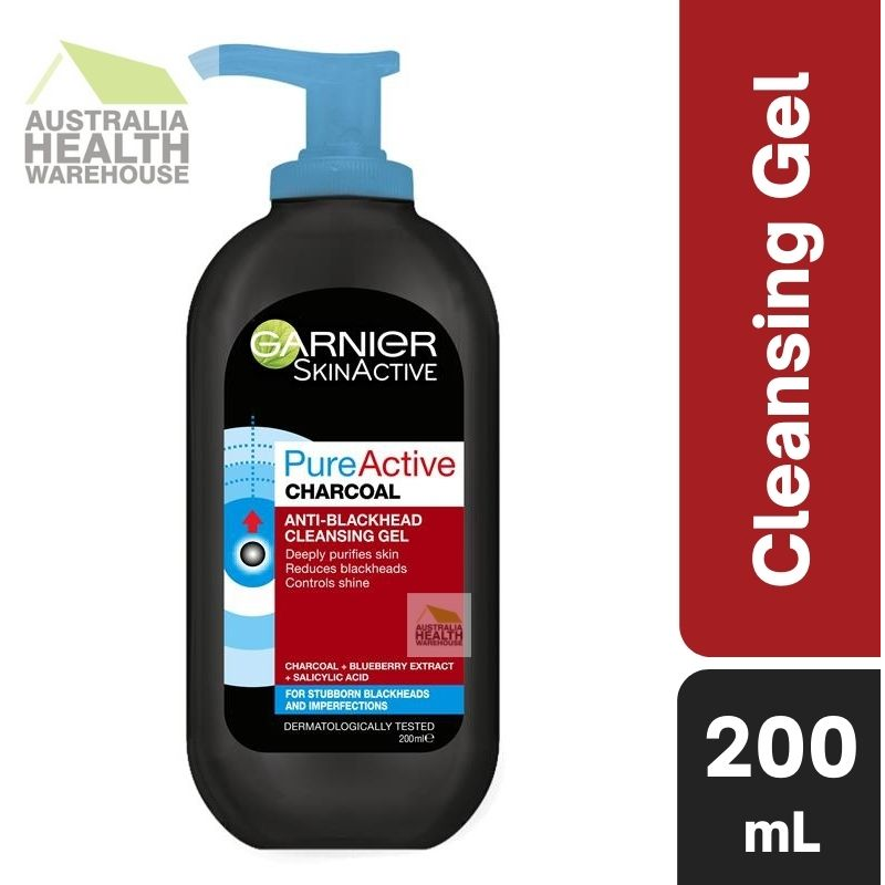 Garnier Pure Active Charcoal Anti-Blackhead Cleansing Gel 200mL