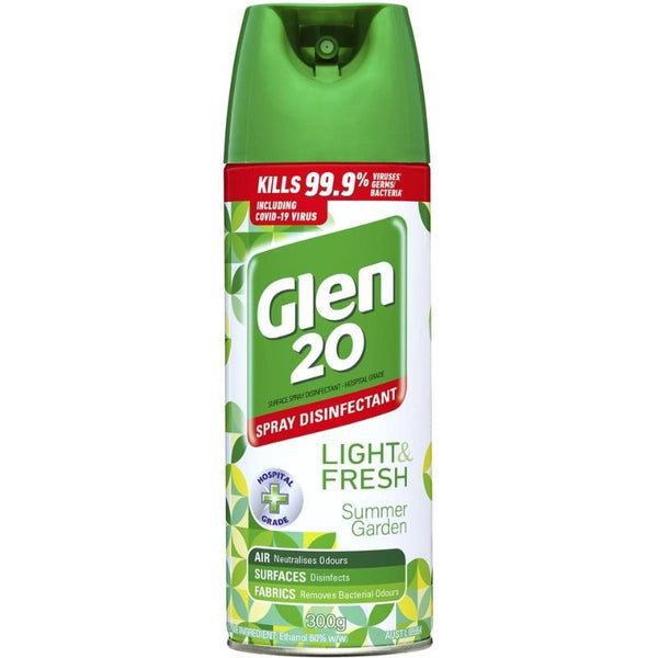 Glen 20 Disinfectant Air Freshener Spray - Summer Garden 300g March 2025