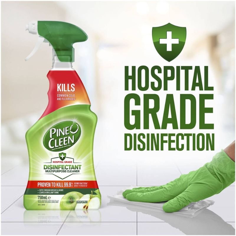 Pine O Cleen Hospital Grade Disinfectant Multipurpose Trigger Spray Apple 750mL February 2025