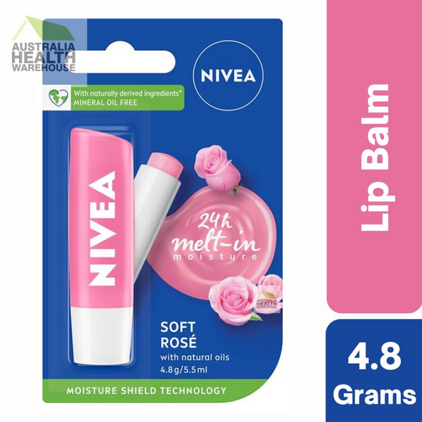 Nivea Lip Balm Soft Rose 4.8g (3pcs)
