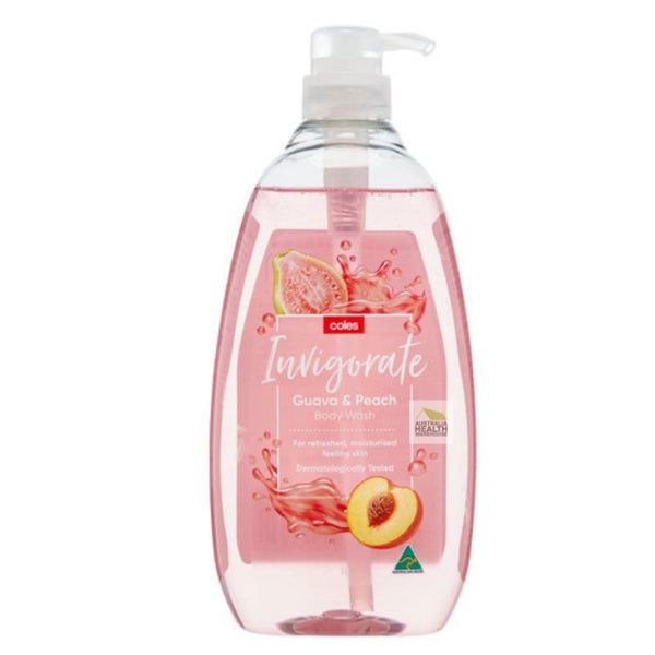 Coles Invigorate Guava & Peach Body Wash 1 Litre