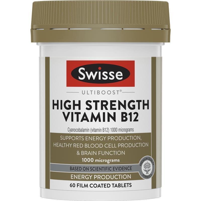 [Expiry: 05/2025] Swisse Ultiboost High Strength Vitamin B12 1000mcg 60 Tablets