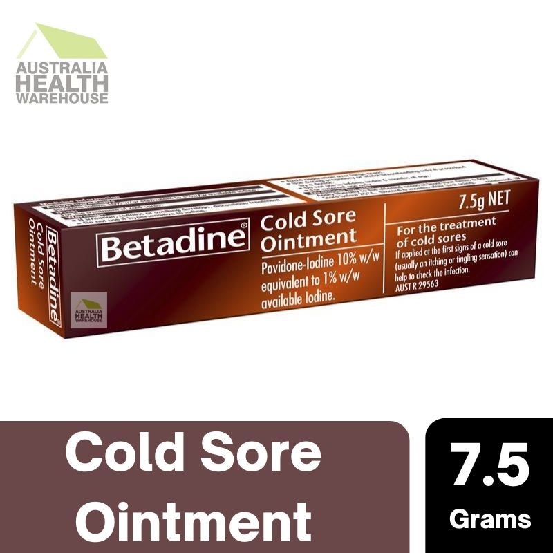 Betadine Cold Sore Ointment Cream 7.5g August 2023