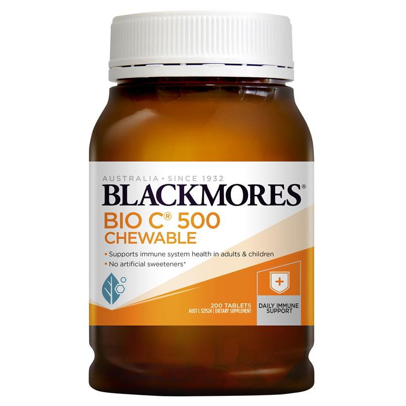 [Expiry: 09/2024] Blackmores Bio C 500mg 200 Chewable Tablets Vitamin C