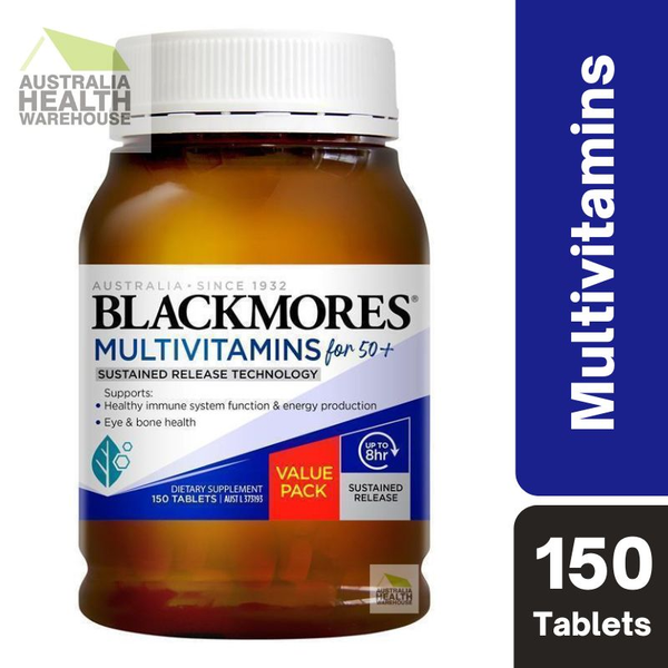 Blackmores Multivitamin for 50+ Sustained Release 150 Tablets April 2025