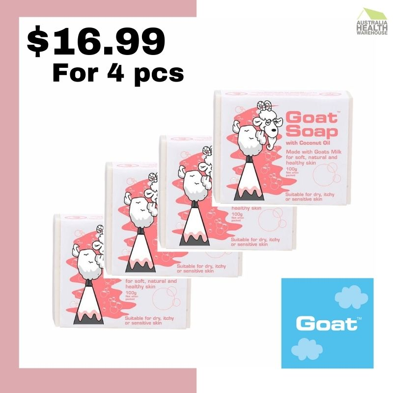 Goat Soap with Coconut Oil Value Pack (4 x 100g Soap Bars)