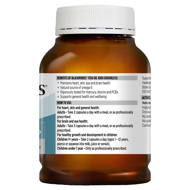 Blackmores Odourless Fish Oil 1000mg 400 Capsules November 2024