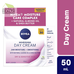 [CLEARANCE] Nivea Nourishing Day Cream SPF30+ Dry & Sensitive Skin 50mL March 2024