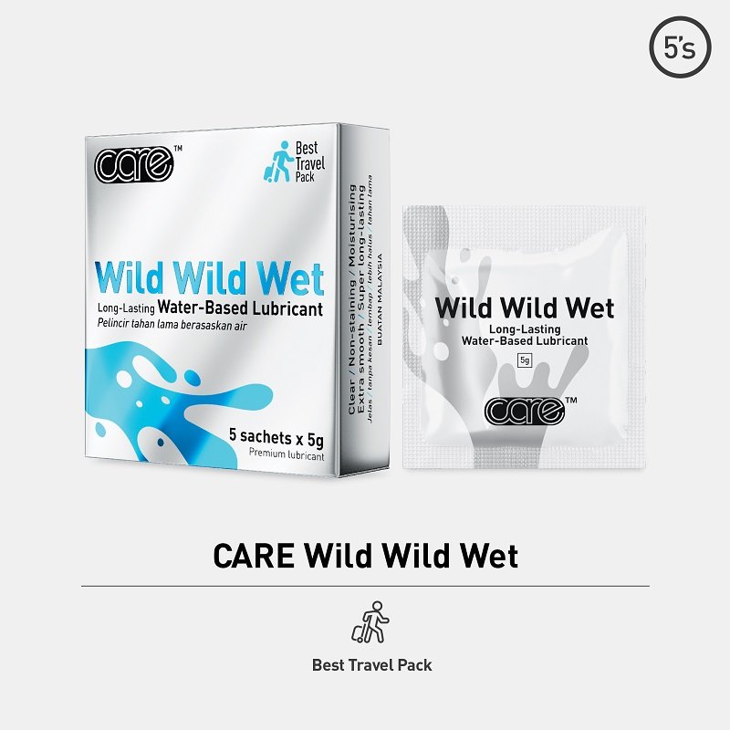 Care Wild Wild Wet Personal Water-Based Lubricant 5 Sachets x 5g August 2025