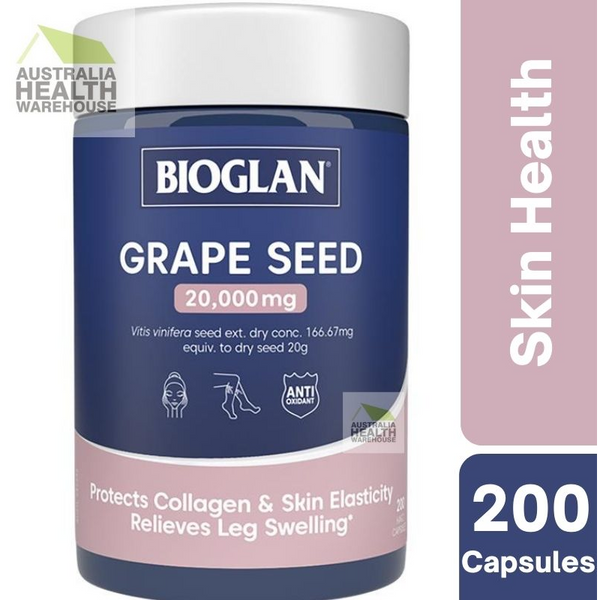 Bioglan Grape Seed 20,000mg 200 Capsules April 2024