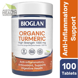 Bioglan Organic Turmeric 1000mg 100 Tablets August 2024