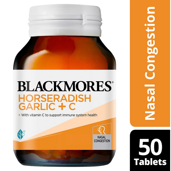 Blackmores Horseradish Garlic + C 50 Tablets March 2025