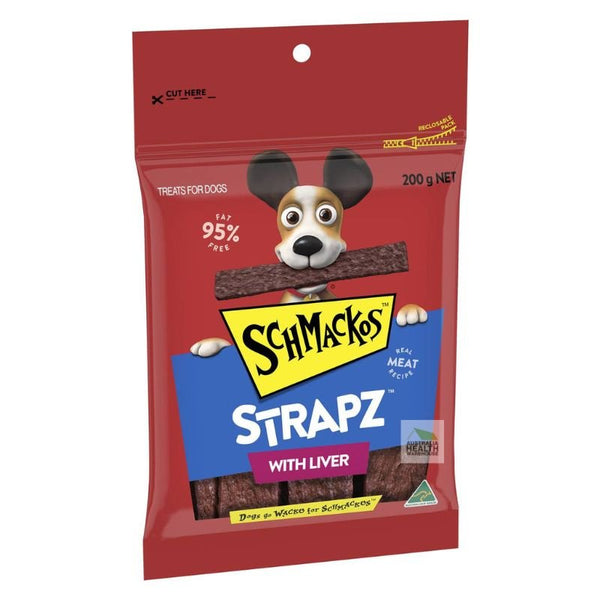 Schmackos Strapz With Liver Dog Treats 200g [16 May 2024]