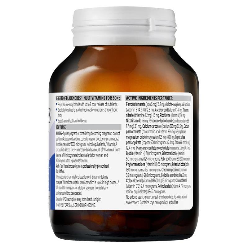 Blackmores Multivitamin for 50+ Sustained Release 60 Capsules April 2025