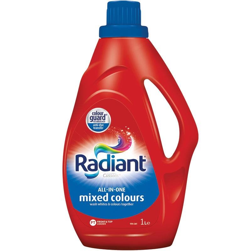 Radiant Laundry Detergent Liquid Mixed Colours Wash 1 Litre