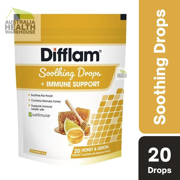 [Expiry: 05/2025] Difflam Soothing Drops + Immune Support Honey & Lemon 20 Drops