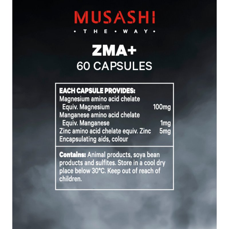 Musashi ZMA+ 60 Capsules February 2026