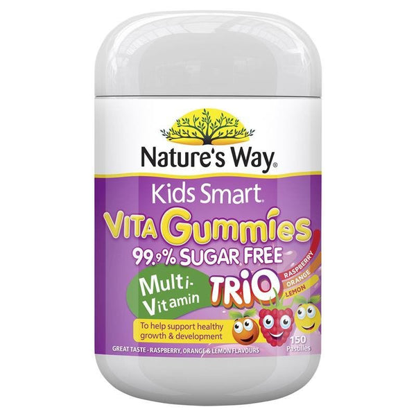 [Expiry: 10/2024] Nature's Way Kids Smart Vita Gummies Sugar Free Multi-Vitamin Trio 150 Pastilles