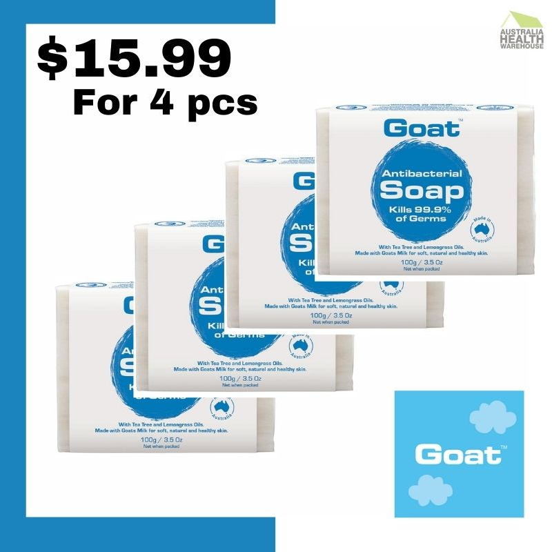 Goat Soap Antibacterial Bar 100g (4 x 100g Soap Bars)